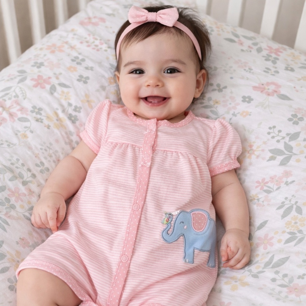 NWT Carter’s Infant Girls Striped Onesie 9M